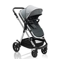mompush meteor stroller: foldable 2-in-1 baby stroller with reversible seat, bassinet 👶 mode, full recline, adjustable handlebar & footrest, lightweight & durable, upf 50+ sun canopy logo