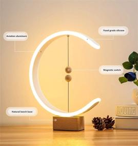 img 1 attached to 🔦 Heng Balance Lamp, LONRISWAY Desk Lamp Magnetic Suspension Balance Light Creative LED Night Light Table Lamp Ideal Birthday Gift Modern Home Dorm Bedside Wood