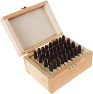 🔨 stalwart 36-piece steel punch stamp set - 75-st6040 letter and number stamping kit with wood storage case (ideal for metal keys, crafts, leather, and more) logo