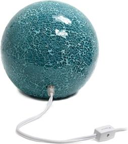 img 2 attached to 💡 Stylish Teal Stone Ball Table Lamp by Simple Designs - Elegant Mosaic Design with 1 Light