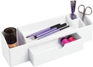 white med+ storage box organizer - ideal for thermometers, medical supplies, makeup, and cotton balls logo