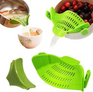 🍝 sglxq upgraded clip on strainer - heat resistant silicone food strainer for pasta, fruit, vegetables - essential kitchen utensil & gadgets with free rice bean wash colanders logo