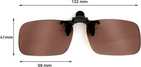 img 1 attached to 🕶️ UV Protected Extra Large Lens Polarized Rimless Flip Up Clip-on Sunglasses for Prescription Glasses