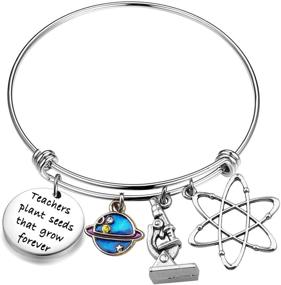 img 4 attached to 🌱 MAOFAED Atom Bracelet - Science Teacher Gift for Appreciation, Graduation, and Teacher Appreciation Gift: Planting Seeds That Grow Forever