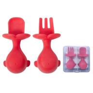 baby spoons forks set red логотип