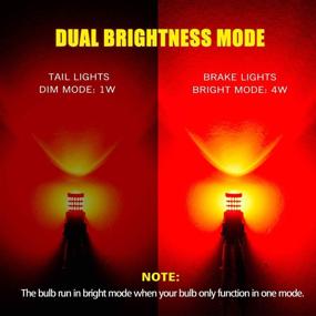 img 2 attached to 🔴 AUXLIGHT 7440 LED Bulbs Brilliant Red - Ultra Bright 57-SMD Replacement for Brake/Tail Lights, Blinker Lights, Turn Signal/Parking or Running Lights (Pack of 2)