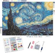 premium diamond painting kits for adults - 'starry night' full canvas 💎 square diamonds xl 60x40cm - includes free diamond pen from paint with diamonds logo