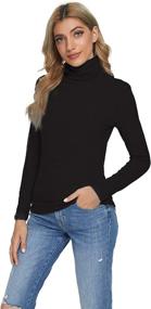 img 2 attached to Evagnee Women's Lightweight Slim Fit Turtleneck Long Sleeve Active Shirt