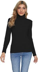 img 3 attached to Evagnee Women's Lightweight Slim Fit Turtleneck Long Sleeve Active Shirt