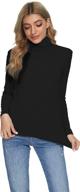 evagnee women's lightweight slim fit turtleneck long sleeve active shirt logo