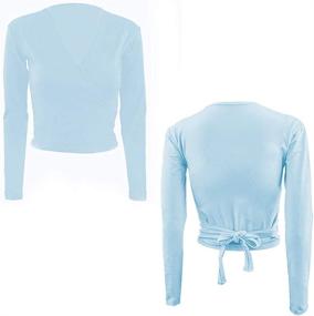 img 2 attached to Bezioner Girls' Long Sleeve Classics Ballet Wrap Top - Enhanced SEO