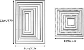 img 2 attached to 🔳 Metal Die Cuts Cutting Stencils Template for Card Scrapbooking and DIY Crafts - 6 Set, 34 PCS: Square, Rectangle, Heart, Round, Flower Embossing Mould
