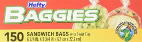 img 2 attached to 🥪 Hefty Baggies Food Storage Bags, Sandwich, Twist Tie, Bulk Pack of 150