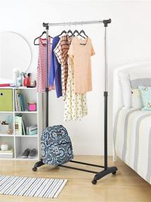 img 3 attached to 👕 Chrome Adjustable Clothes Garment Rack by Whitmor: Organize Your Wardrobe Conveniently