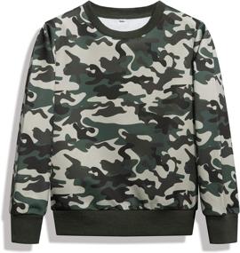 img 4 attached to HZXVic Pullover Sweatshirts Crewneck Tops（BlueCamo 4T） Outdoor Recreation