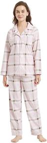 img 1 attached to HEARTNICE Flannel Pajamas Lightweight Red Black Women's Clothing