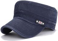 🧢 chezabbey quick dry unisex adjustable flat top cadet caps | snapback military corps hats with stylish design logo