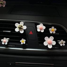 img 2 attached to 🌼 Whimsical 7-Piece Daisy Flowers Air Vent Clips: Cute Car Freshener & Decorative Accessory Set (White)