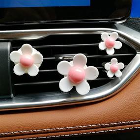 img 1 attached to 🌼 Whimsical 7-Piece Daisy Flowers Air Vent Clips: Cute Car Freshener & Decorative Accessory Set (White)