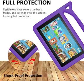 img 2 attached to 📱 New 7 Tablet Case for Kids - SHREBORN Lightweight Shockproof Kids Friendly Case with Stand Handle for All-New 7 Tablet (2019, 2017, 2015 Release) - Purple