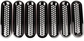 img 3 attached to 🚙 Rugged Ridge 11306.31 Perforated Black Grille Insert Kit for 07-18 Jeep Wrangler