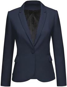 img 4 attached to Womens Notched Sleeves Button Pocket Women's Clothing and Suiting & Blazers