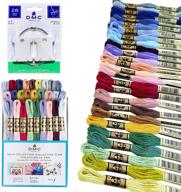 🧵 enhance your embroidery projects with the dmc embroidery floss kit: gold collection, thread pack of 27 assorted colors bundled with 28 plastic floss bobbins, premium cotton cross stitch threads - ideal supplies for embroidery string/yarn logo