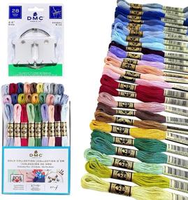 img 4 attached to 🧵 Enhance Your Embroidery Projects with the DMC Embroidery Floss Kit: Gold Collection, Thread Pack of 27 Assorted Colors Bundled with 28 Plastic Floss Bobbins, Premium Cotton Cross Stitch Threads - Ideal Supplies for Embroidery String/Yarn