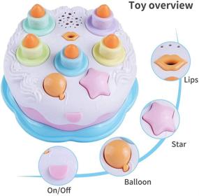 img 3 attached to 🎂 OKREVIEW First Birthday Cake Toy - Musical Singing Cake with Candle-Blowing Feature for 1, 2, 3, 4 Years Old - Perfect Birthday Gifts for Boys and Girls (Pink)