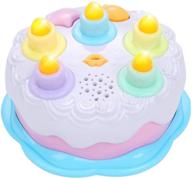🎂 okreview первый игрушечный торт на день рождения - музыкальный песенный торт с функцией задувания свечей для детей от 1 до 4 лет - идеальные подарки на день рождения для мальчиков и девочек (розовый) логотип
