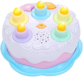 img 4 attached to 🎂 OKREVIEW Первый игрушечный торт на день рождения - Музыкальный песенный торт с функцией задувания свечей для детей от 1 до 4 лет - Идеальные подарки на день рождения для мальчиков и девочек (розовый)
