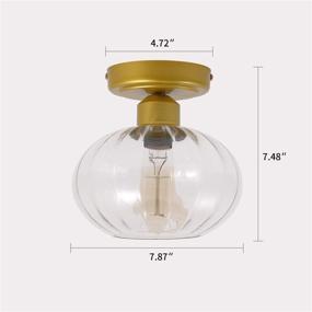 img 1 attached to ✨ Contemporary Clear Glass Flush Mount Ceiling Light Fixture – Semi Flush Mount Ceiling Lighting for Hallway Entryway Kitchen Bedroom Farmhouse – Gold Finish