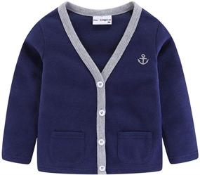 img 4 attached to Mud Kingdom Boys' V Neck Cardigan: Trendy Fashion Clothing and Sweaters for the Little Ones