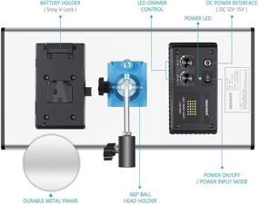 img 3 attached to 🎥 Neewer Профессиональный видеосвет со ступенчатой регулировкой яркости смешанной белой светодиодной лампы – Комплект студийного и на улице для видеосъемки и фотографии для YouTube с прочной металлической рамкой, 960 светодиодными бусинами, 3200-5600К, CRI 95+