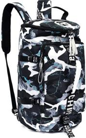 img 4 attached to 🎒 Premium 40L Laptop Backpack & Waterproof Gym Duffle Bag Combo - Glacier White, Ideal for Men, Women & Teens, Perfect for Travel, Sport, Hiking, and School