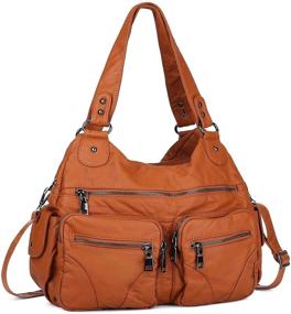 img 4 attached to BAIGIO Leather Shoulder Handbag with Zippers - Women's Fashionable Handbags & Wallets