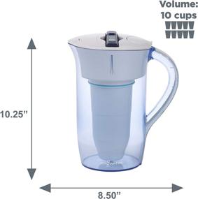 img 2 attached to 🚰 ZeroWater 10 Cup NSF Certified Water Filter Pitcher - Reduces Lead, Heavy Metals, PFOA/PFOS - Ready-Pour Round Design in White and Blue