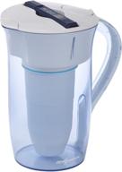 🚰 zerowater 10 cup nsf certified water filter pitcher - reduces lead, heavy metals, pfoa/pfos - ready-pour round design in white and blue logo