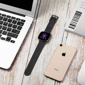 img 1 attached to 📿 Мягкий тканевый нейлоновый спортивный ремешок Fintie для умных часов Fitbit Versa 3 / Fitbit Sense - совместимый браслет