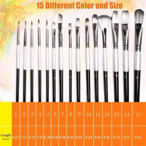 img 3 attached to Blasoul Acrylic Paint Brush Set of 16 – 15 Different Shapes + 1 Palette Knife + 2 Sponges + 1 Wipe Cloth + 1 Carrying Case - Professional Paint Brushes for Kids, Adults - Ideal for Canvas, Beginners, Watercolor, Fabric