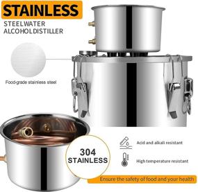 img 2 attached to 🍾 Doniks Moonshine Still 9.6Gal Steel Water Alcohol Distiller - Copper Tube Home Brewing Kit with Thermometer for DIY Whisky Gin Brandy Making - High-Quality Water Distiller