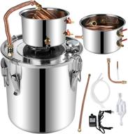 🍾 doniks moonshine still 9.6gal steel water alcohol distiller - copper tube home brewing kit with thermometer for diy whisky gin brandy making - high-quality water distiller logo