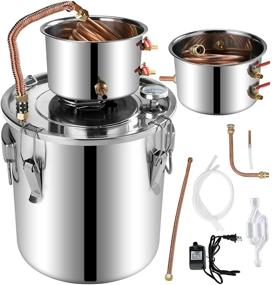 img 4 attached to 🍾 Doniks Moonshine Still 9.6Gal Steel Water Alcohol Distiller - Copper Tube Home Brewing Kit with Thermometer for DIY Whisky Gin Brandy Making - High-Quality Water Distiller