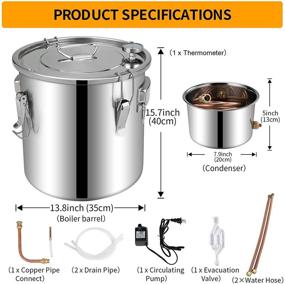 img 3 attached to 🍾 Doniks Moonshine Still 9.6Gal Steel Water Alcohol Distiller - Copper Tube Home Brewing Kit with Thermometer for DIY Whisky Gin Brandy Making - High-Quality Water Distiller