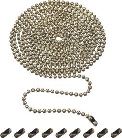 img 4 attached to 🔗 10-Foot Bronze Shappy Beaded Roller Chain Extension with Connectors (3.2 mm), Set of 10 Matching Beaded Roller Chain Connectors