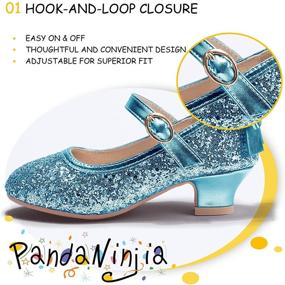 img 2 attached to PANDANINJIA Toddler Little Wedding Princess Girls' Shoes and Flats: Elegant and Stylish Footwear Fit for Your Little Princess