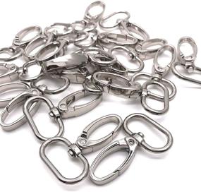 img 1 attached to 🔗 Goyunwell 1 inch 20 Pcs Swivel Lobster Claw Clasps - Curved Oval Lobster Clasp Swivel Keychain Trigger Clips Snap - 25mm Silver Swivel Snap Hooks for Strap Bag Purse Lanyard Craft