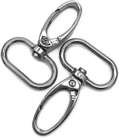 img 2 attached to 🔗 Goyunwell 1 inch 20 Pcs Swivel Lobster Claw Clasps - Curved Oval Lobster Clasp Swivel Keychain Trigger Clips Snap - 25mm Silver Swivel Snap Hooks for Strap Bag Purse Lanyard Craft