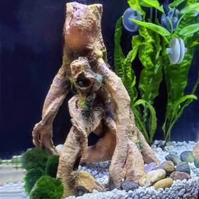 img 3 attached to SLOCME Lifelike Driftwood Aquarium Resin Wood Trunk Ornament - 🌱 Branches Designed for Betta Fish or Other Pets to Swim Through