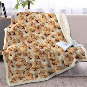 img 3 attached to BlessLiving Blanket Reversible Pattern Pomeranian